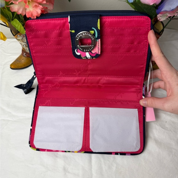 NWT Vera Bradley Ribbons Turn Lock Wallet Retired Pattern Quilted Organizer Rare - Picture 5 of 11